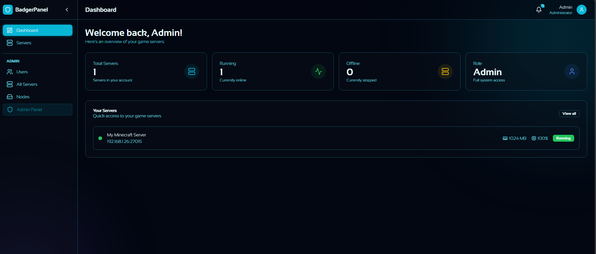 Dashboard - Blue Theme